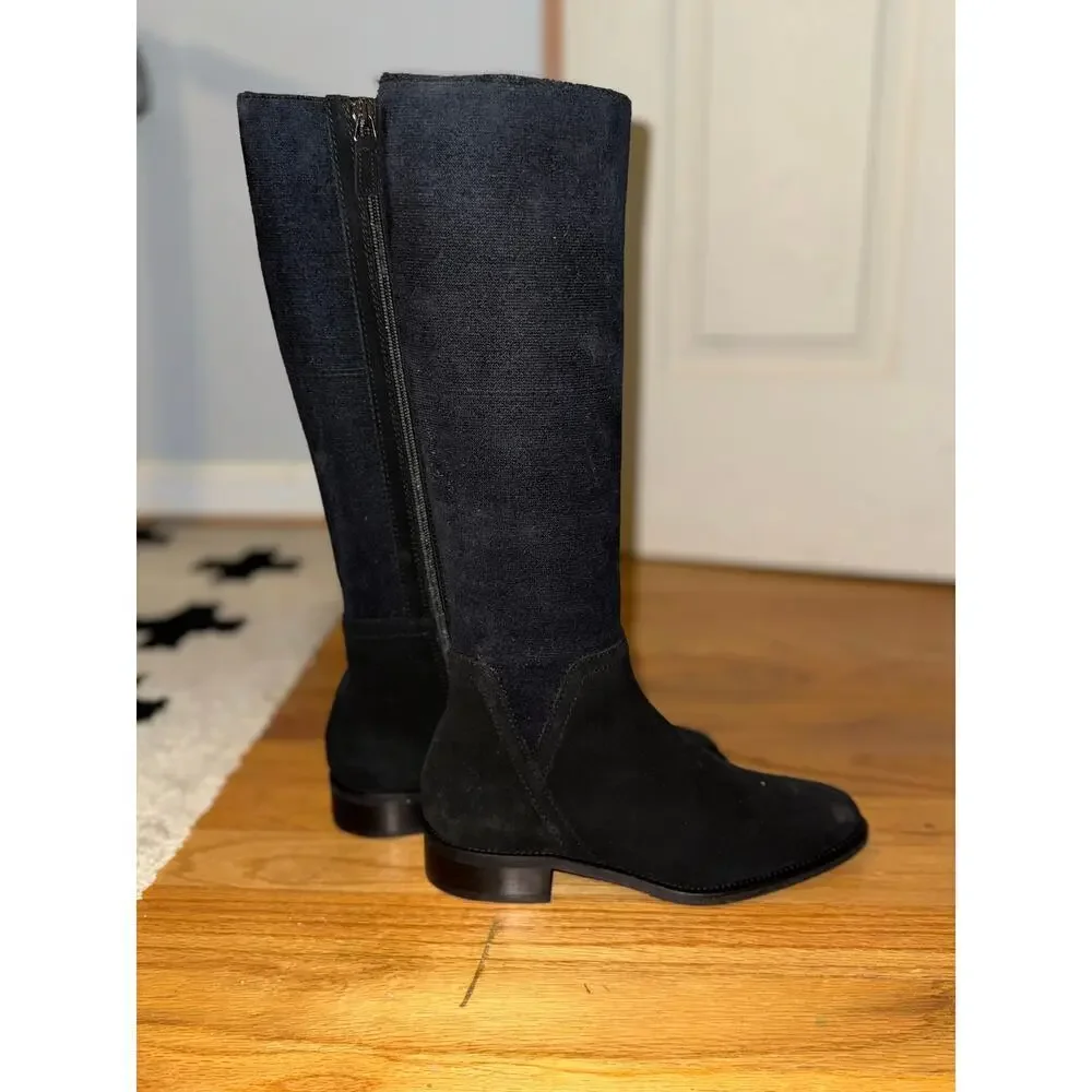 Aquatalia Women's Nicolette Weatherproof Suede Tall Boots black size 6.5